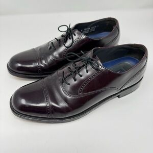 Bostonian Stockbridge Men’s Burgundy Oxford Dress Shoes Cap Toe Size 11D